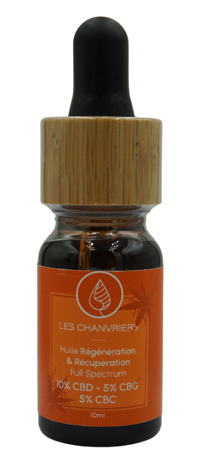 Huile CBD 10% + CBG 5% + 5% CBC - Spécial régénération & récupération