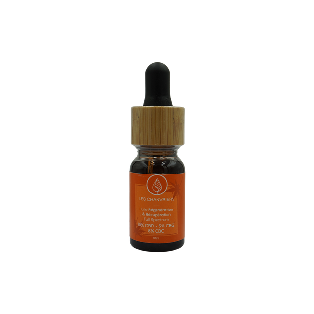 Huile CBD 10% + CBG 5% + 5% CBC - Spécial régénération & récupération