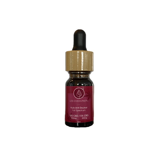 Huile CBD 15% + CBG 15% - Spécial Anti Douleur et anxiété FORTE